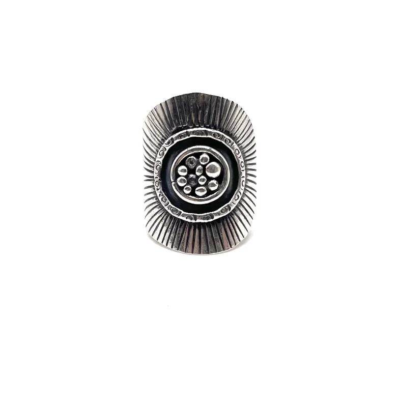 Modern Pebbled Cigar Band Ring