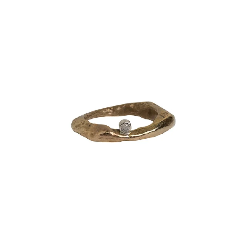 Odyssey Ring in Bronze with White Diamond