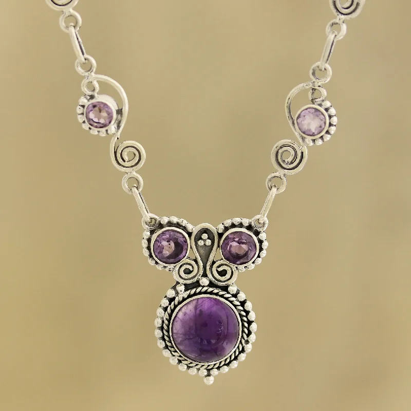 Meerut Magic Indian Amethyst and Sterling Silver Necklace