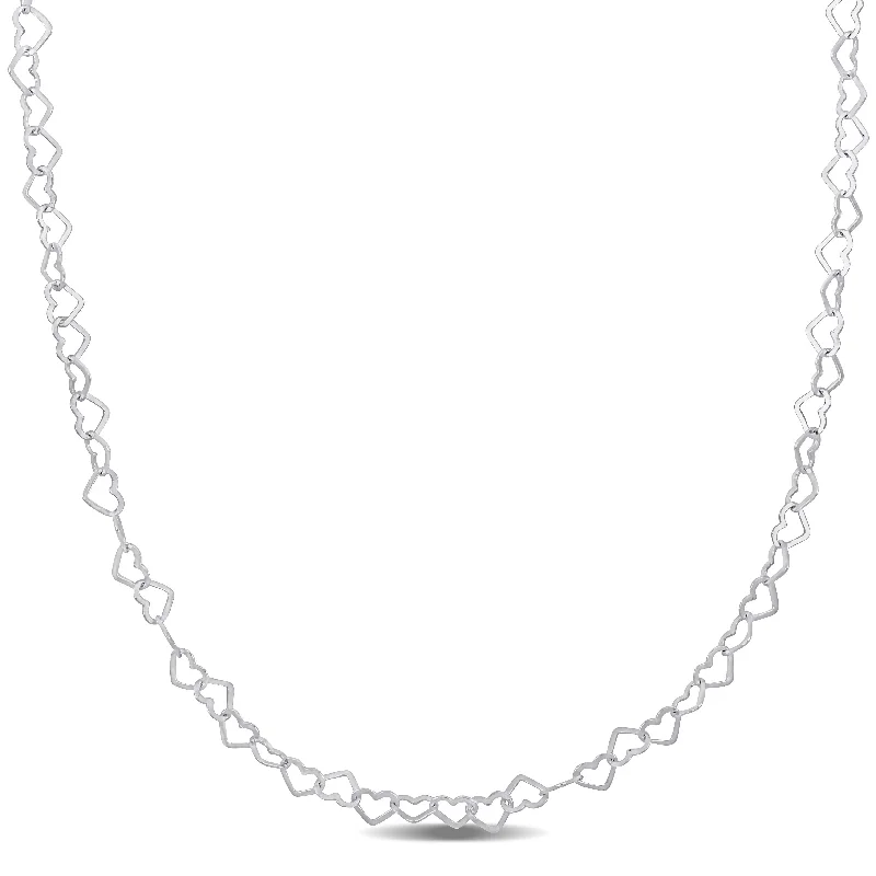 Mimi & Max 3mm Heart Link Necklace in Sterling Silver - 18 in.