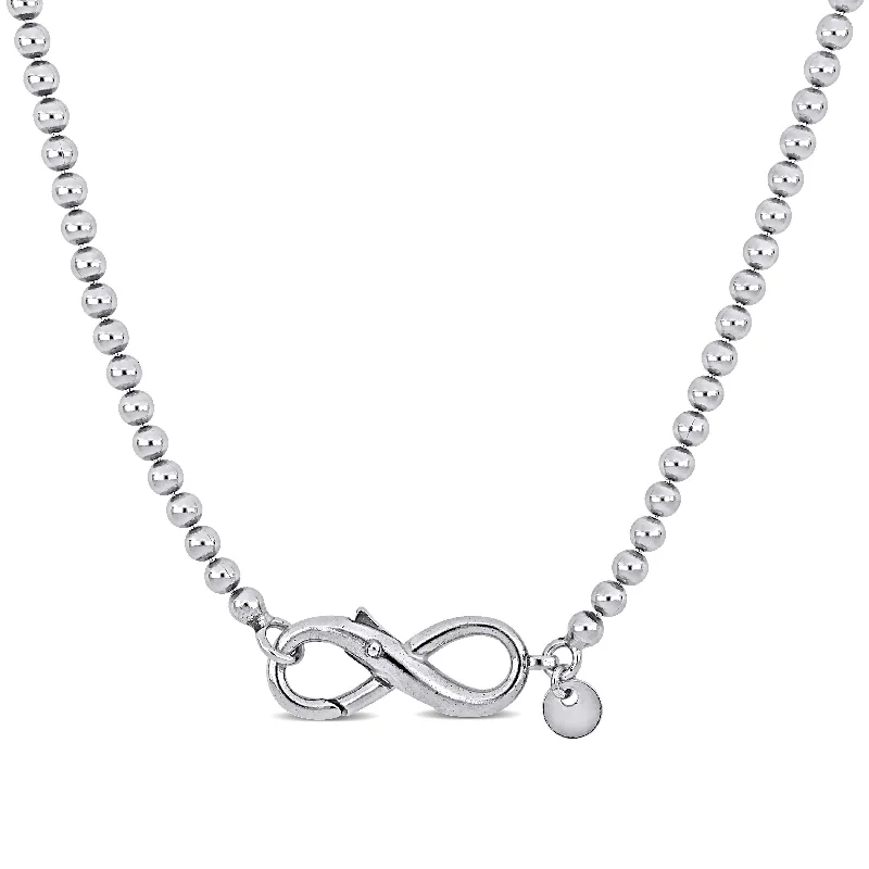 Mimi & Max Infinity Clasp Bead Link Necklace in Sterling Silver - 18 in.