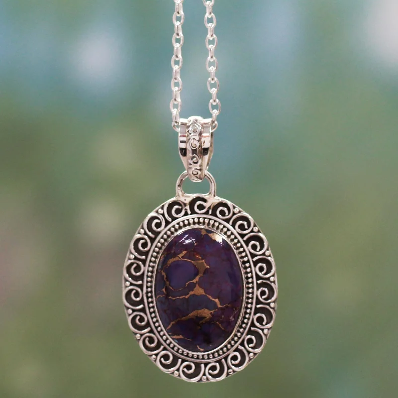 Violet Blossom Sterling silver pendant necklace