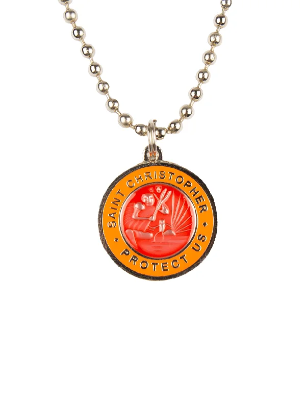 St. Christopher Necklace - Vermilion/ Rosewood