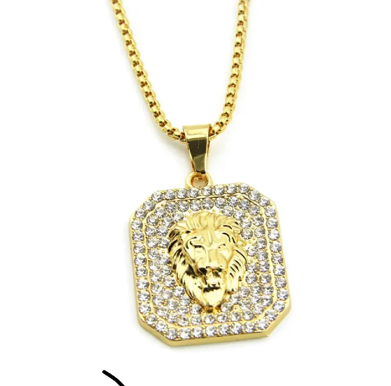 Lion head pendant necklace for men and women