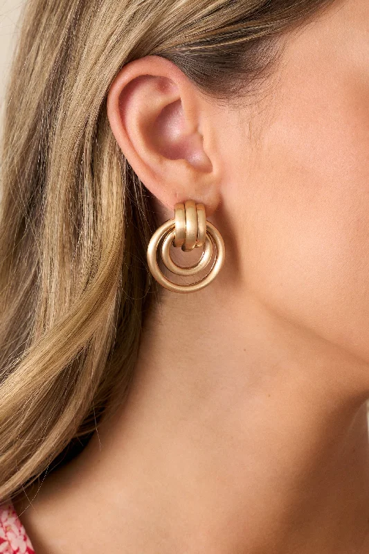 Lover’s Echo Gold Textured Drop Earrings