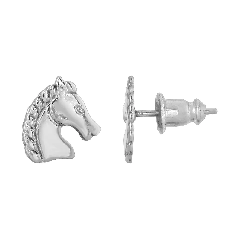 1928 Jewelry® Silver-Tone Horse Stud Earrings