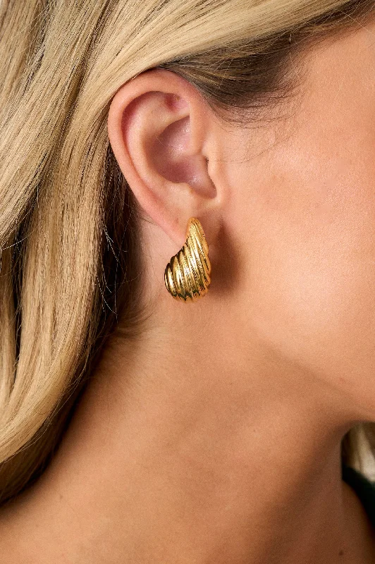 Through The City Textured Gold Spiral Earrings