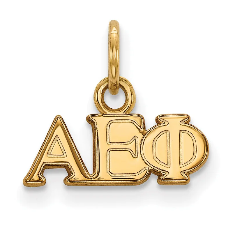 14K Gold Plated Silver Alpha Epsilon Phi XS (Tiny) Greek Letters Charm