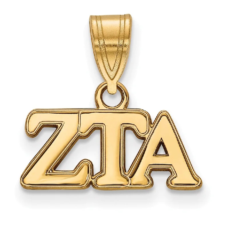 14K Plated Silver Zeta Tau Alpha Medium Greek Letters Pendant