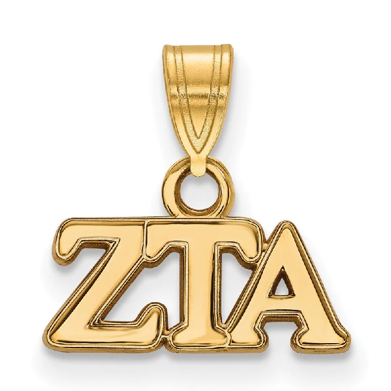 14K Plated Silver Zeta Tau Alpha Small Greek Letters Pendant