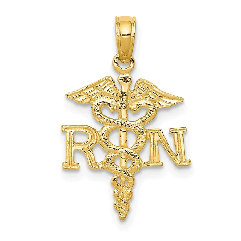 14k Yellow Gold Polished R.N. Pendant