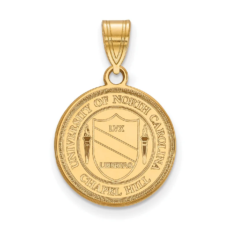 14k Yellow Gold North Carolina Medium Crest Pendant