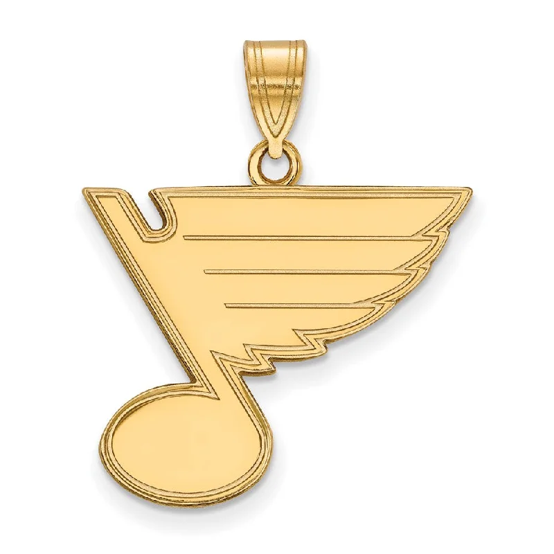 SS 14k Yellow Gold Plated NHL St. Louis Blues Large Pendant