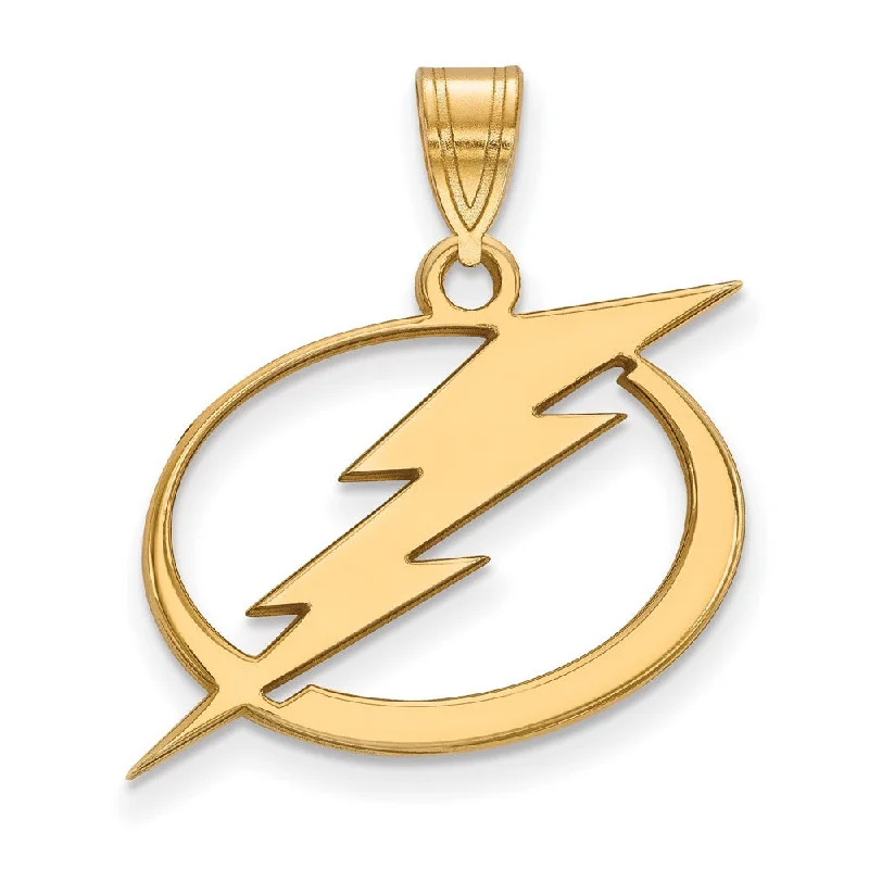 SS 14k Yellow Gold Plated NHL Tampa Bay Lightning Large Pendant