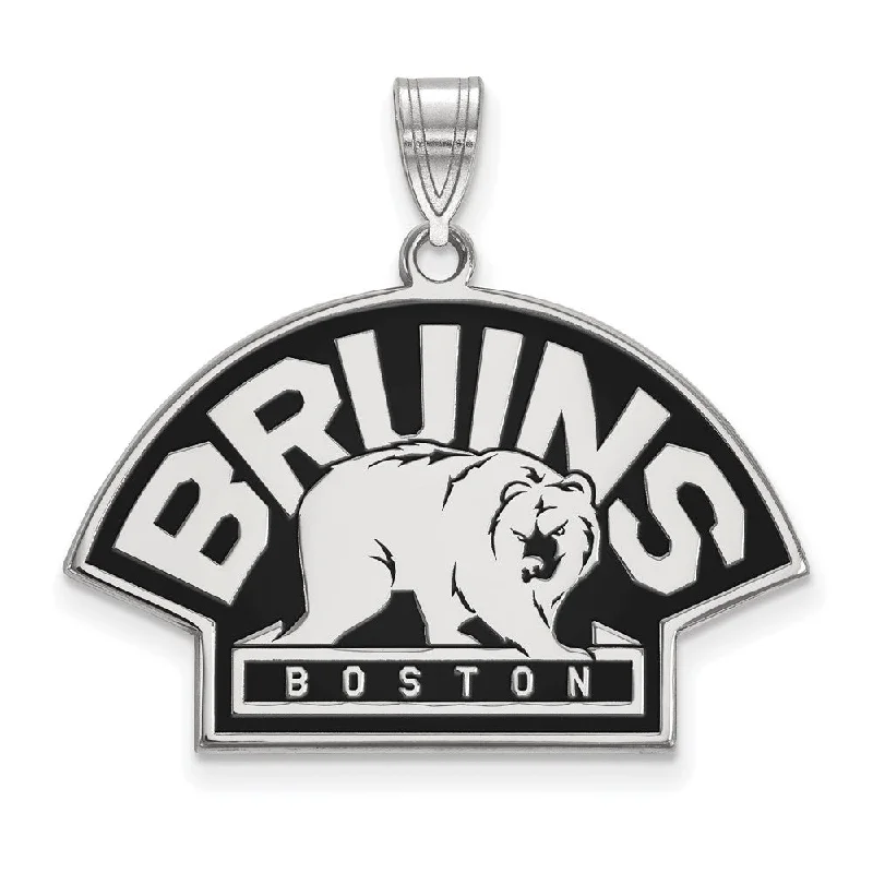 Sterling Silver NHL Boston Bruins LG Enamel Pendant