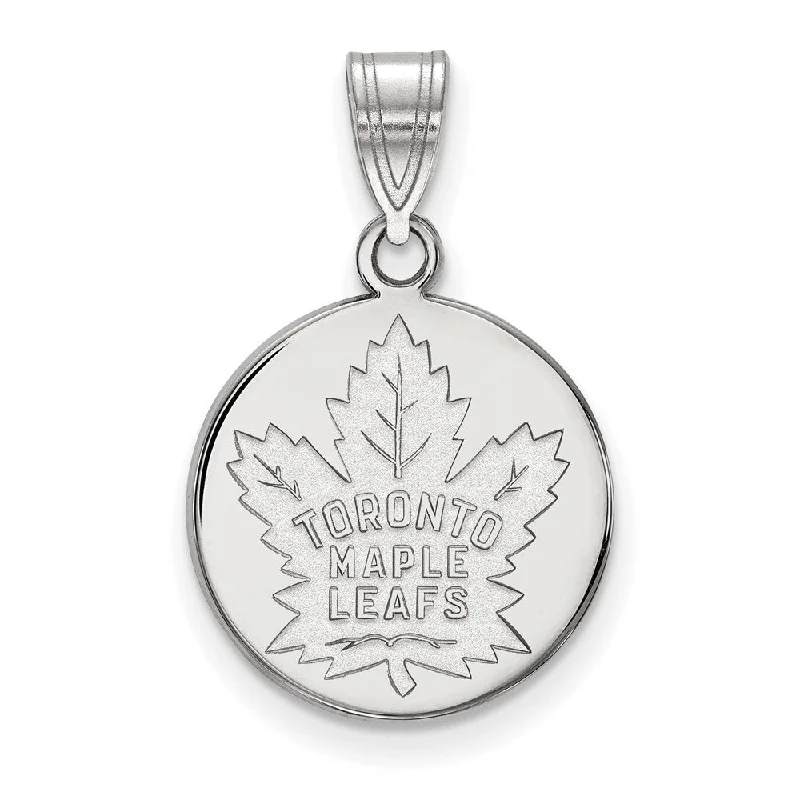 Sterling Silver NHL Toronto Maple Leafs MD Disc Pendant