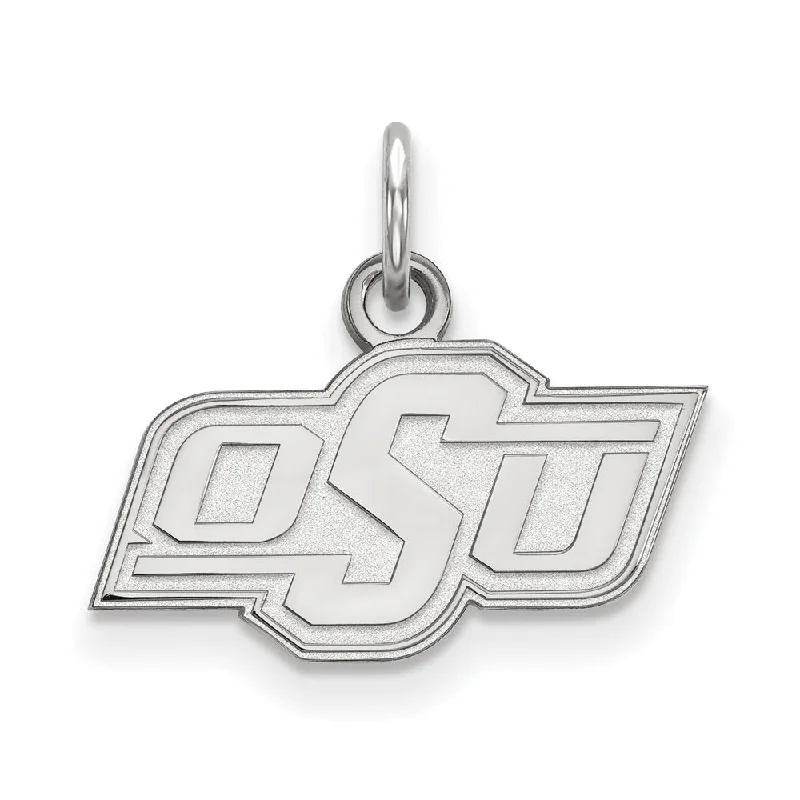 Sterling Silver Oklahoma State XS (Tiny) 'OSU' Charm or Pendant