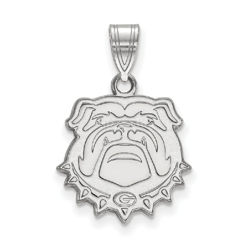 Sterling Silver U. of Georgia Medium Bulldog Pendant