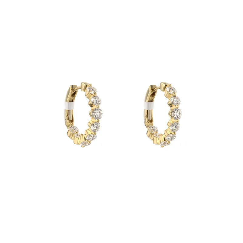 2.18 ctw Diamond Inside-out 3/4" Hoop Earrings