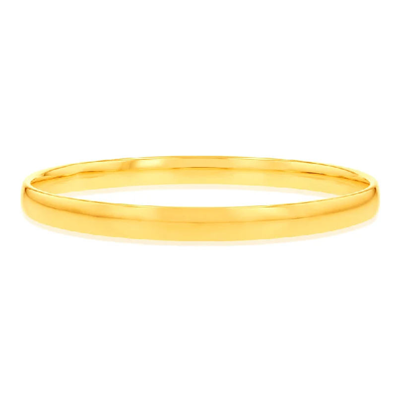 9ct Yellow Gold Silverfilled Light 6mm X 65mm Bangle