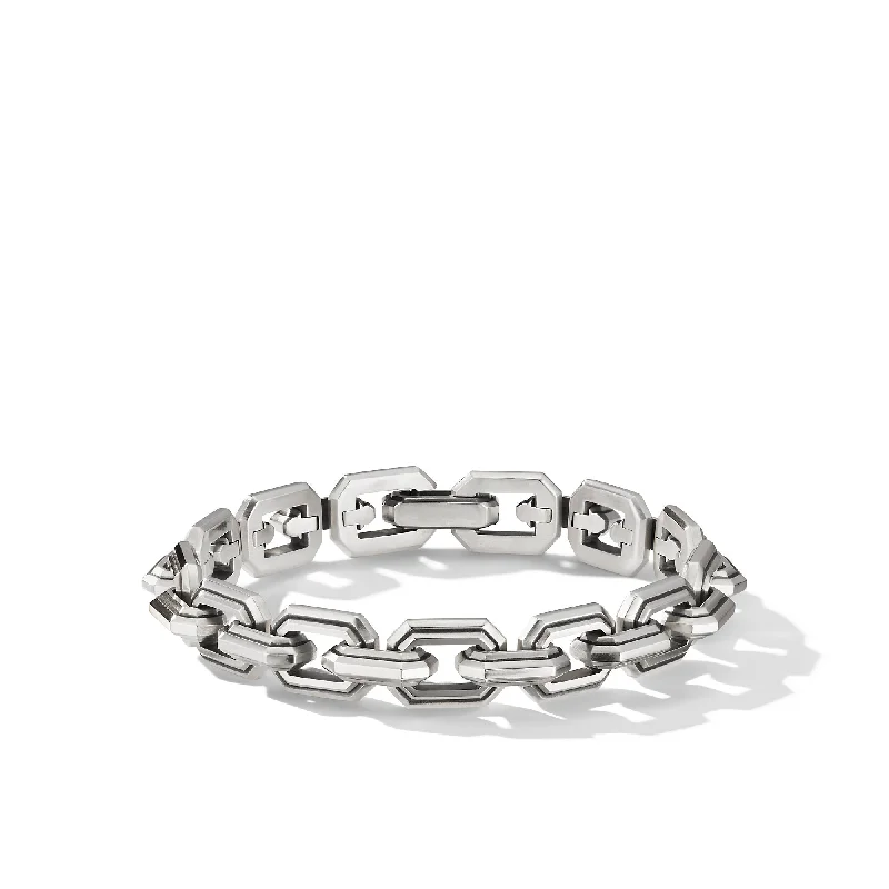 Deco Link Bracelet in Sterling Silver\, 11mm