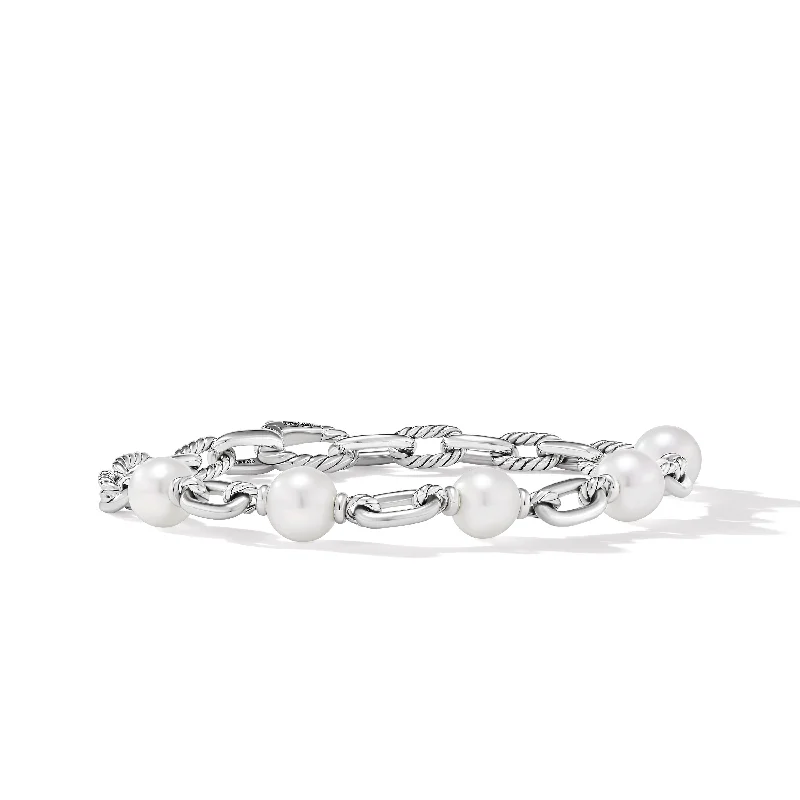 DY Madison® Chain Bracelet in Sterling Silver with Pearls\, 6mm