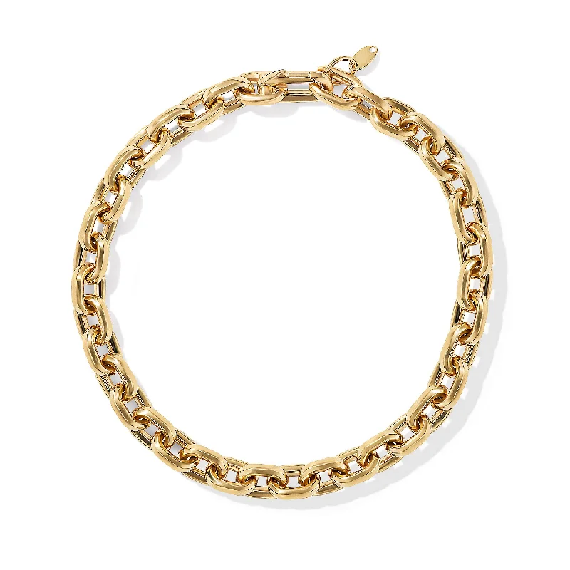 Deco Chain Link Bracelet in 18K Yellow Gold\, 6.5mm