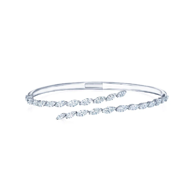 KWIAT Eclipse Bypass Marquise Diamond Bangle B-19509-0-DIA-18KW