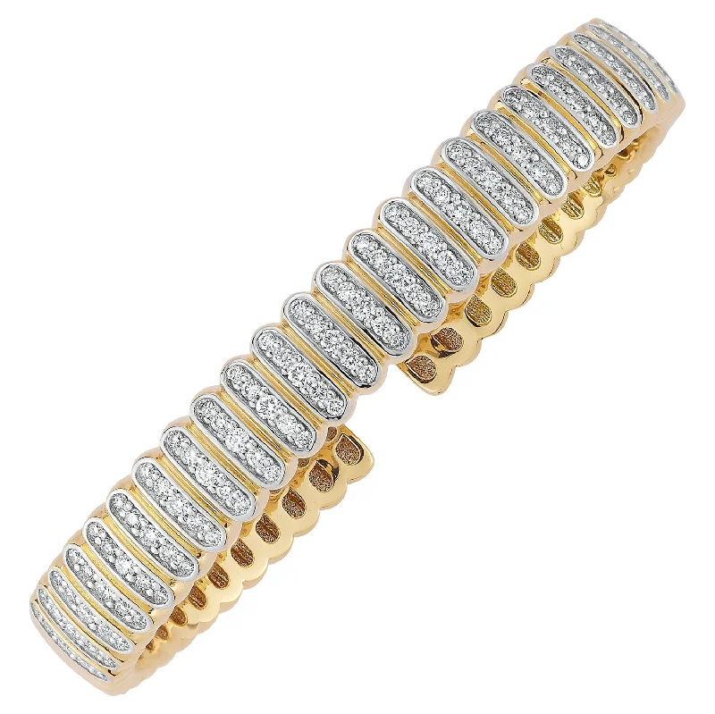 Diamond Rivet Bangle in 14K Two Tone Gold