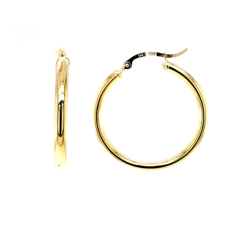 14K Yellow Gold 1 1/4" Hoop Earrings