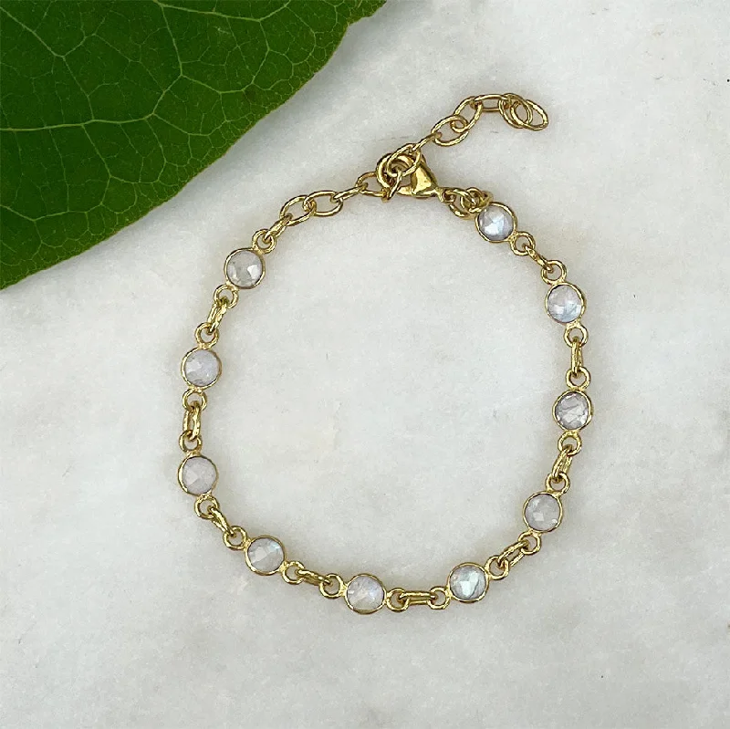 Elegant Moonstone Chain Bracelet, India