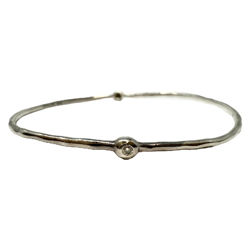 Ippolita Diamond Stardust 2 Stone Hammered Bangle