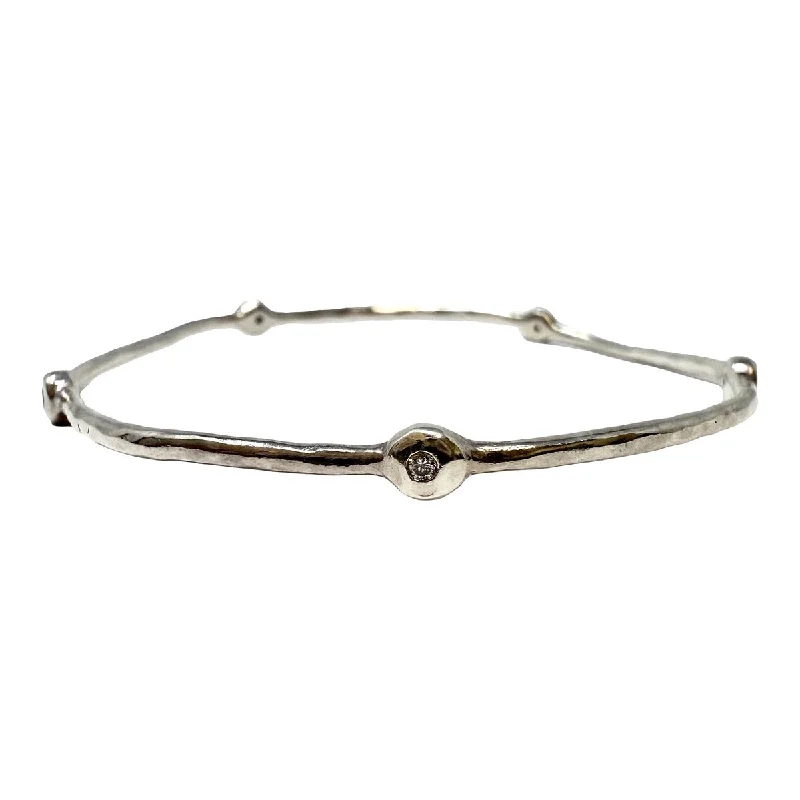 Ippolita Diamond Stardust 5 Stone Hammered Bangle