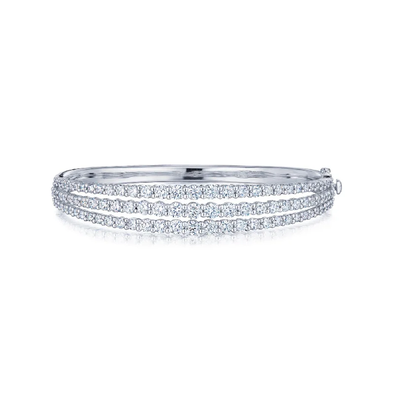 KWIAT Three Row Bangle with Diamonds in 18k White Gold B-19529-0-DIA-18KW