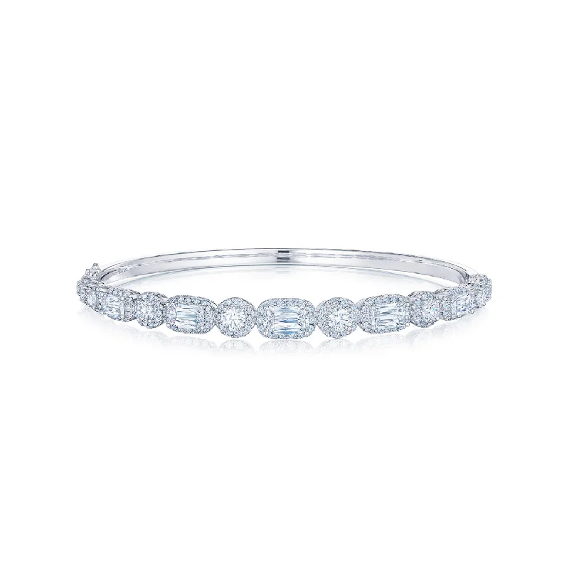 KWIAT Ashoka Diamond Bangle with Halos in 18k White Gold B-19543-0-DIA-18KW