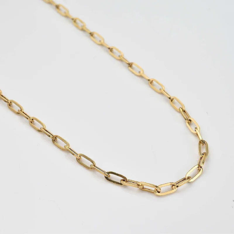 Large Paperclip Chain Necklace in 9K Gold + Paperlink Bracelet in 9K Gold