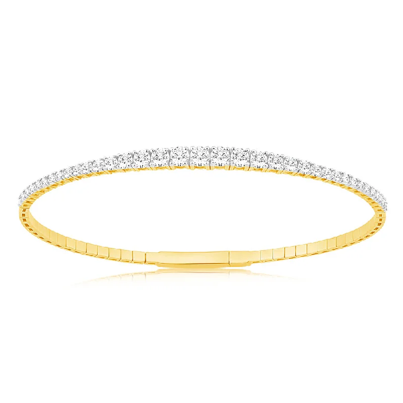 Luminesce Lab Grown 10ct Yellow Gold Bangle in 1.55 Carat Diamond