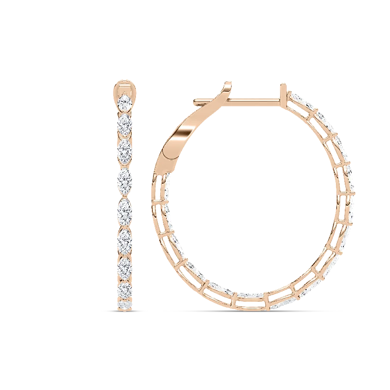 Marquise Inside-Out Hoop Earrings