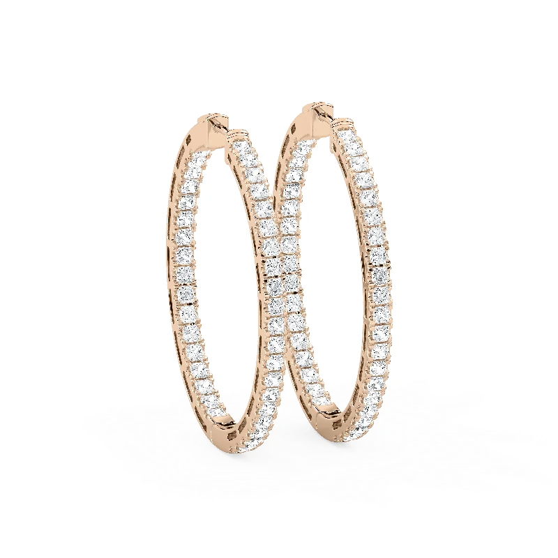 Princess Pavé Hoop Earrings