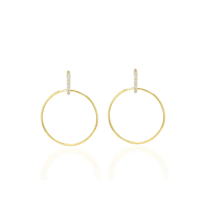 Rachel Reid Gold and Diamond Frontal Hoop Earrings