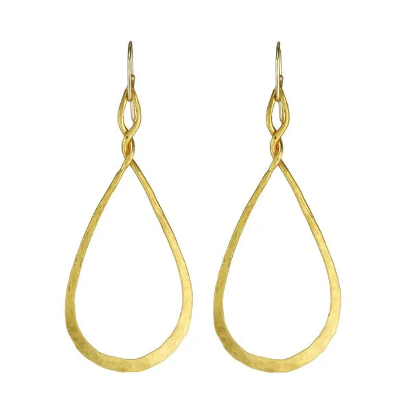 18K Gold Twisted Teardrop "Tangier" Hoop Earrings