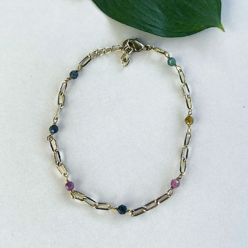 Tourmaline Chain Link Bracelet, India