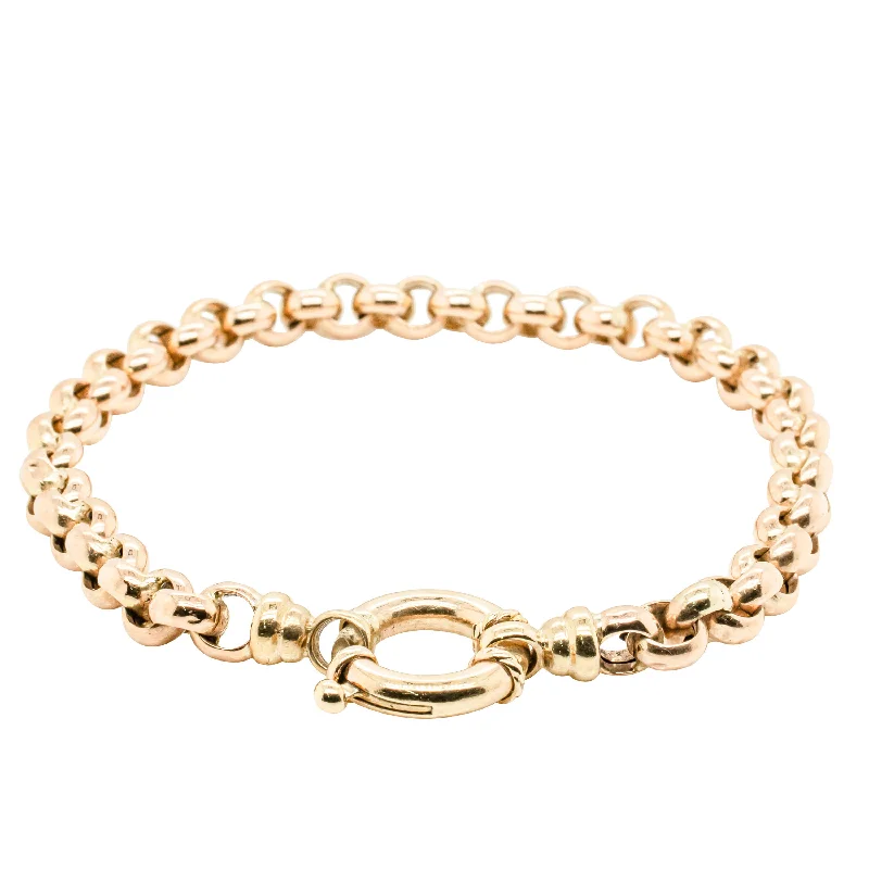 Deja Vu 9ct Yellow Gold Hollow Belcher Link Bracelet