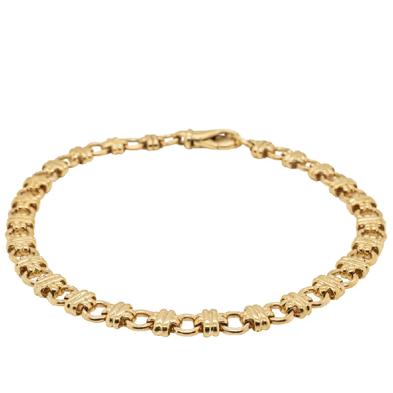 Deja Vu 9ct Yellow Gold Fancy Link Bracelet